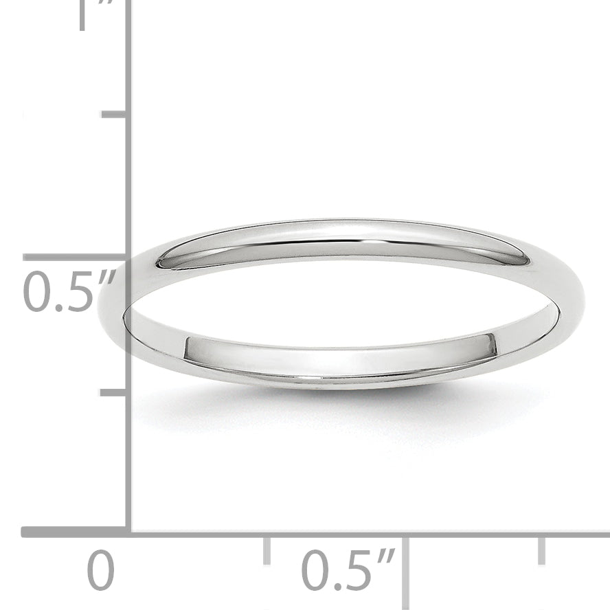 Platin 2mm Halb Rund Ehering