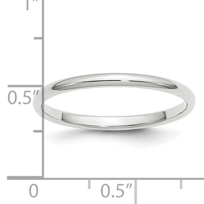 Platin 2mm Halb Rund Ehering