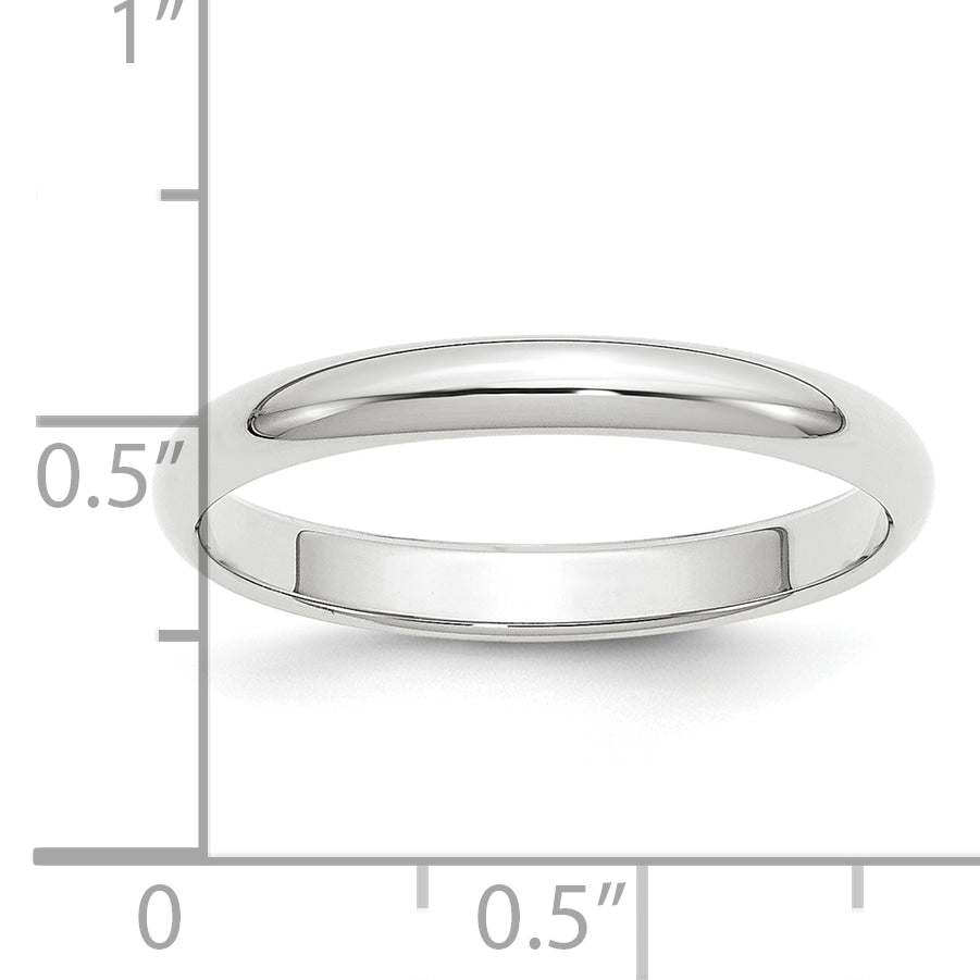 Platin 3mm Halb Rund Ehering