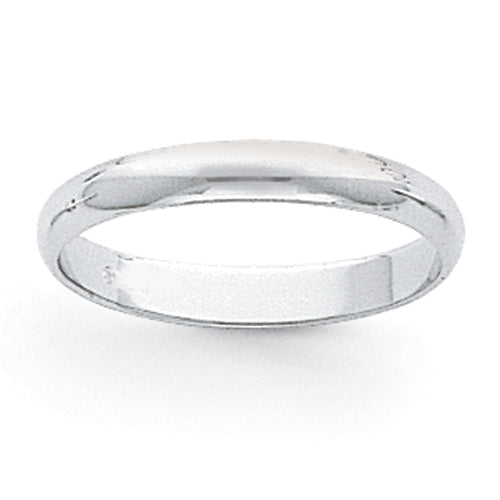 Platin 3mm Halb Rund Ehering