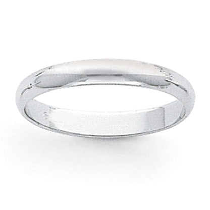 Platin 3mm Halb Rund Ehering