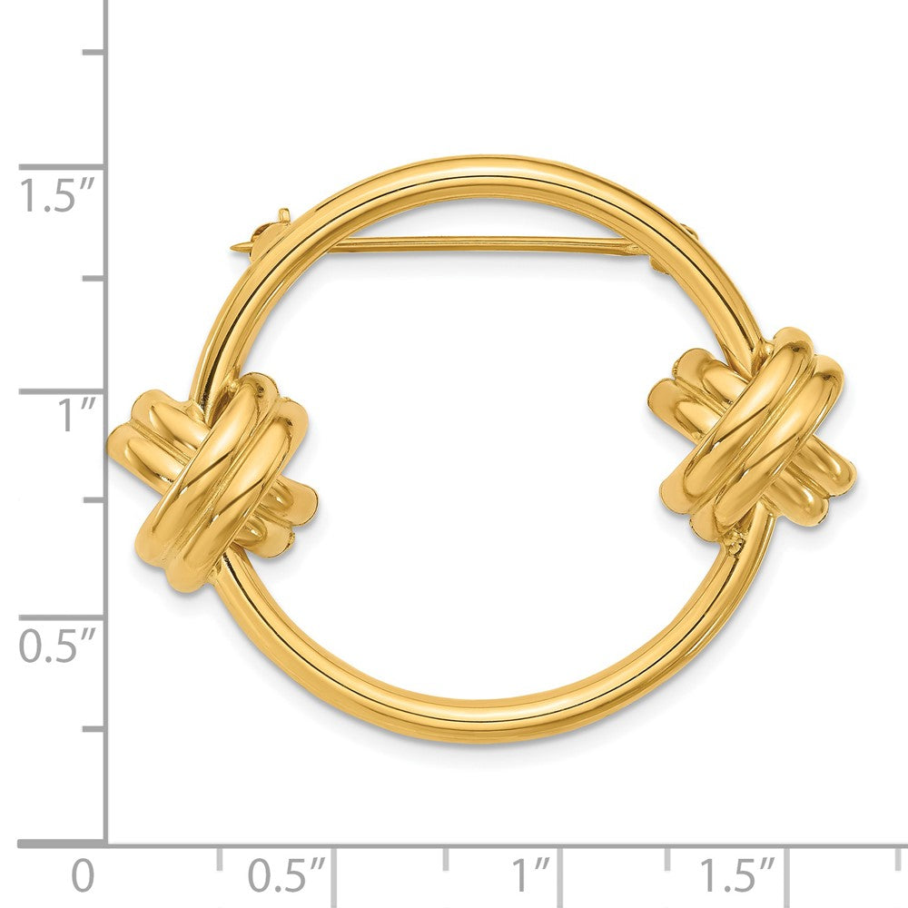 14K Gelbgold Fantasie Kreis Brosche