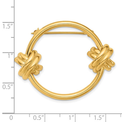 14K Gelbgold Fantasie Kreis Brosche