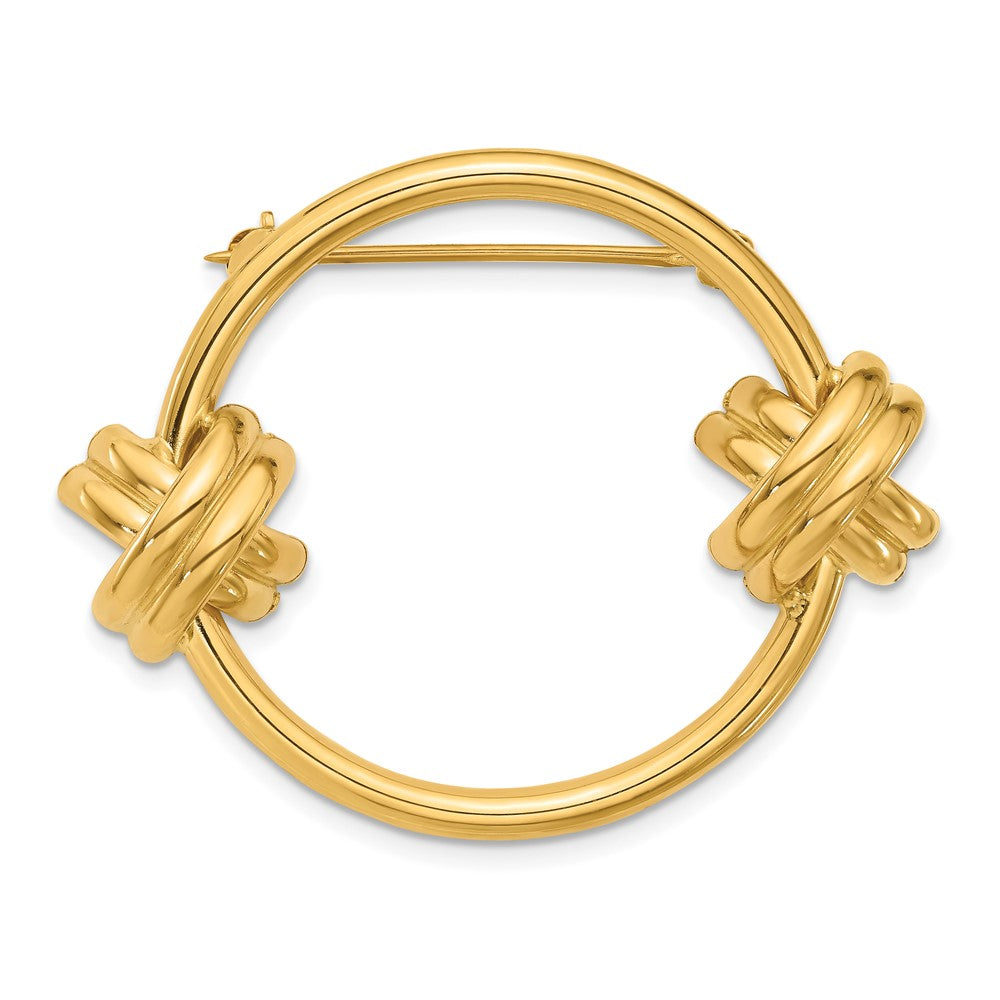 14K Gelbgold Fantasie Kreis Brosche