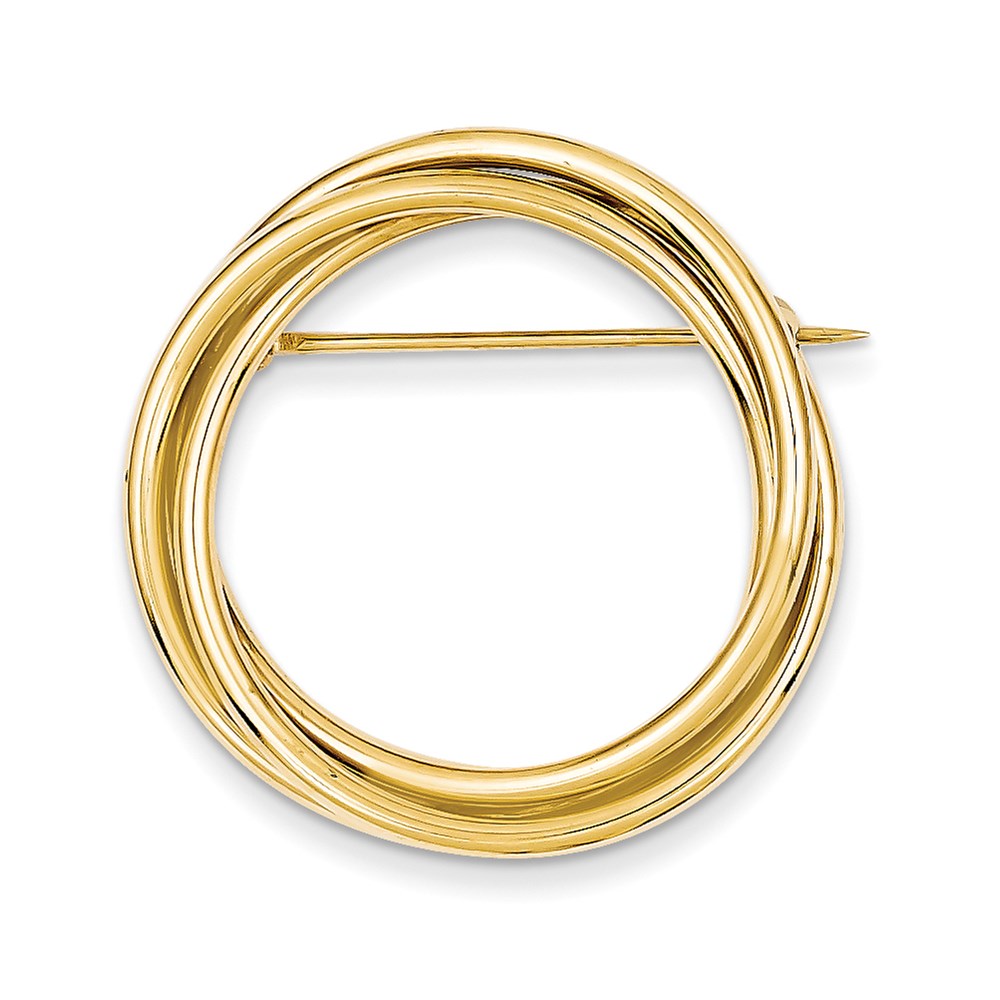 14K Gelbgold Kreis Brosche