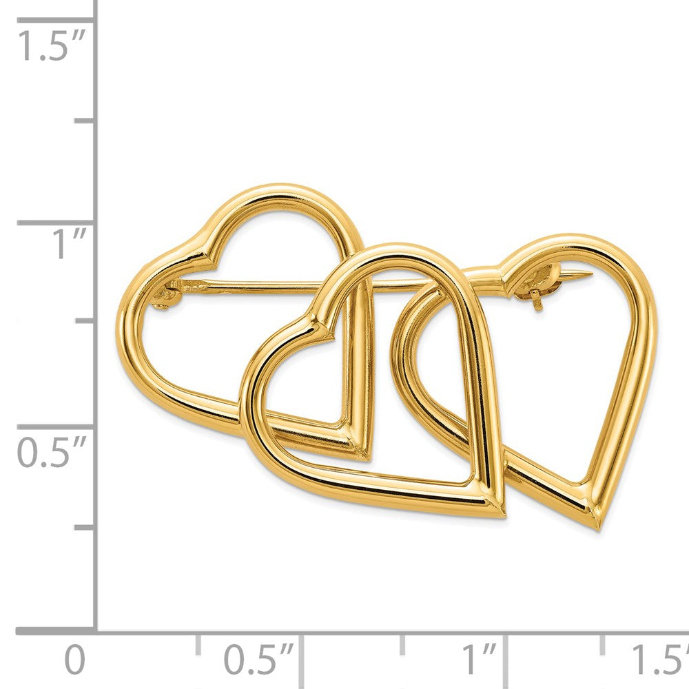 14K Gelbgold Designer Brosche