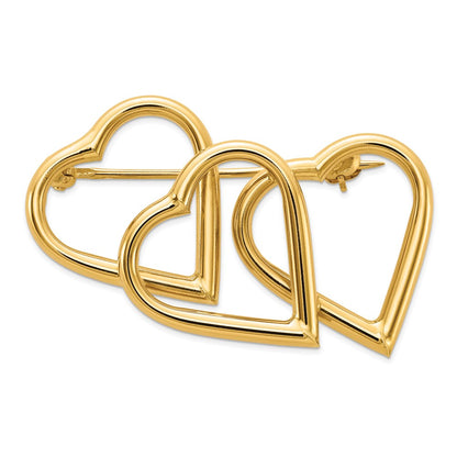 14K Gelbgold Designer Brosche