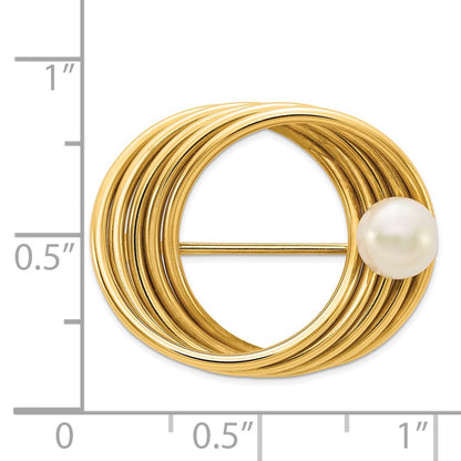 14K Gelbgold Fw Zuchtperle Brosche