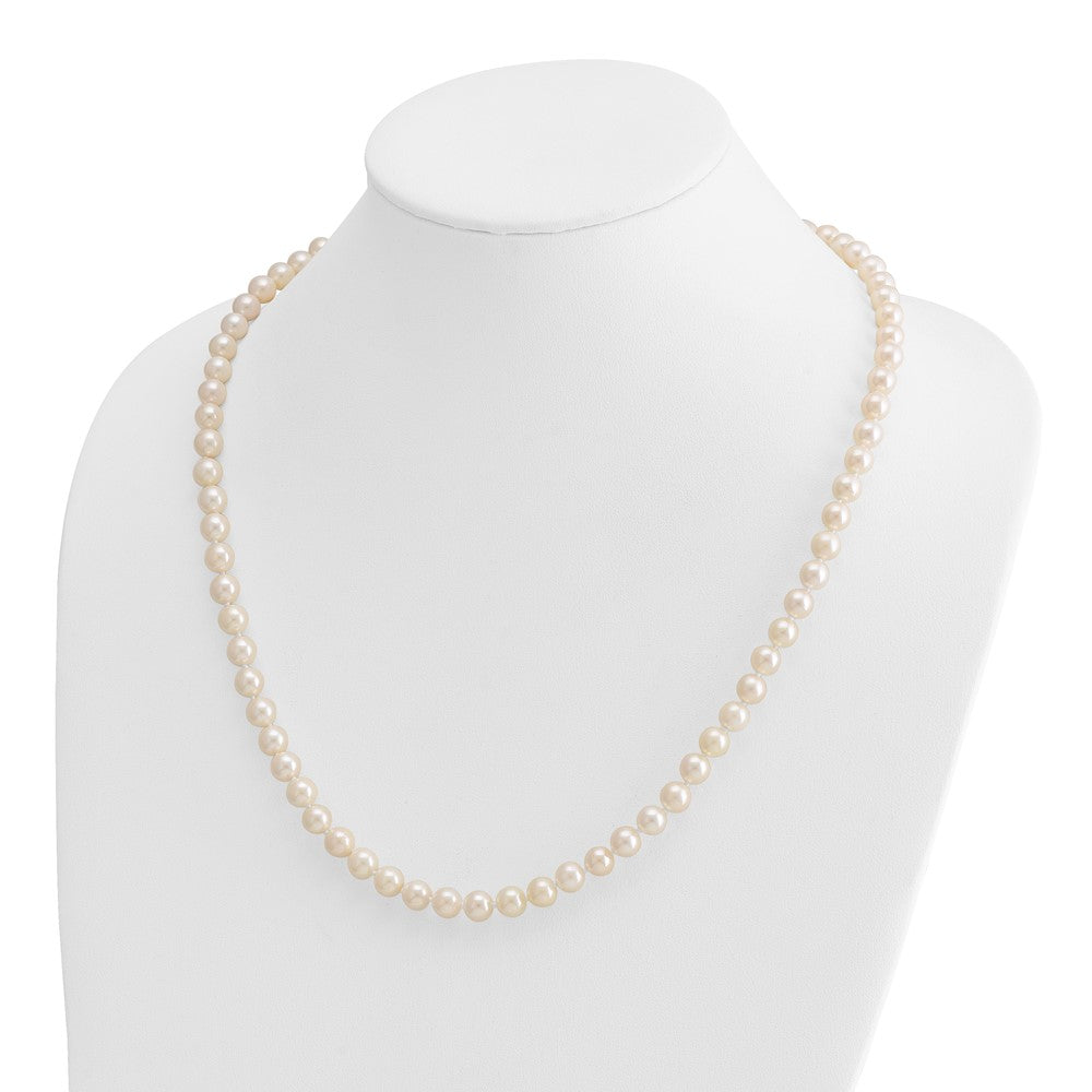 14K Gelbgold 7 8mm Weiß Rund Akoya Salzwasser Zuchtperle 24 Zoll Halskette