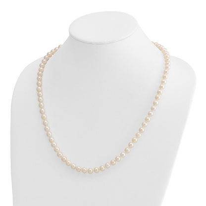 14K Gelbgold 7 8mm Weiß Rund Akoya Salzwasser Zuchtperle 24 Zoll Halskette
