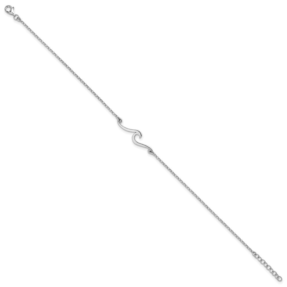 Sterlingsilber Rhodiniert Poliert Welle 9 +1 Zoll Halskette
