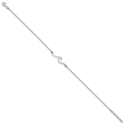 Sterlingsilber Rhodiniert Poliert Welle 9 +1 Zoll Halskette