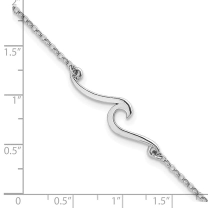 Sterlingsilber Rhodiniert Poliert Welle 9 +1 Zoll Halskette