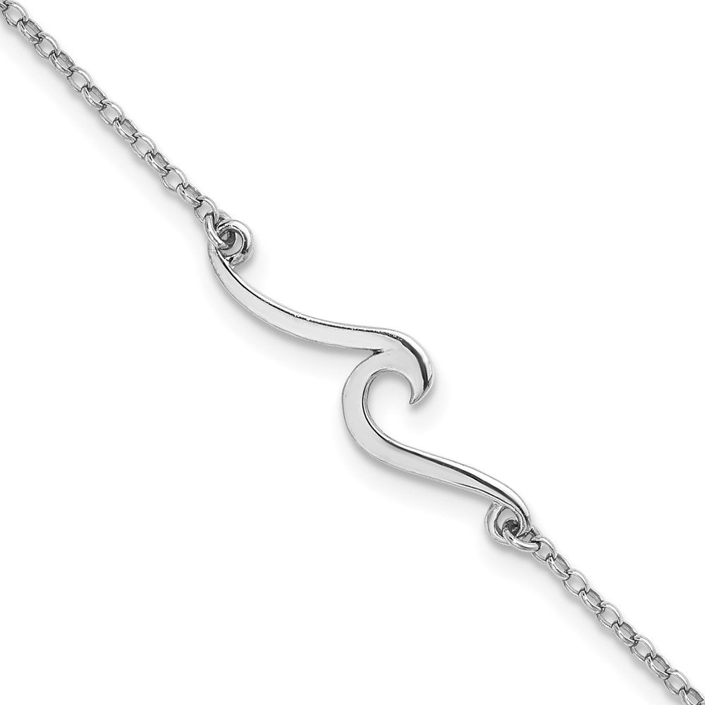 Sterlingsilber Rhodiniert Poliert Welle 9 +1 Zoll Halskette