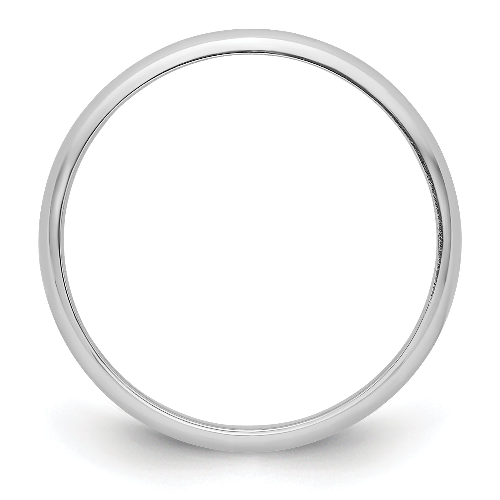 Platin 3mm Halb Rund Featherweight Ehering