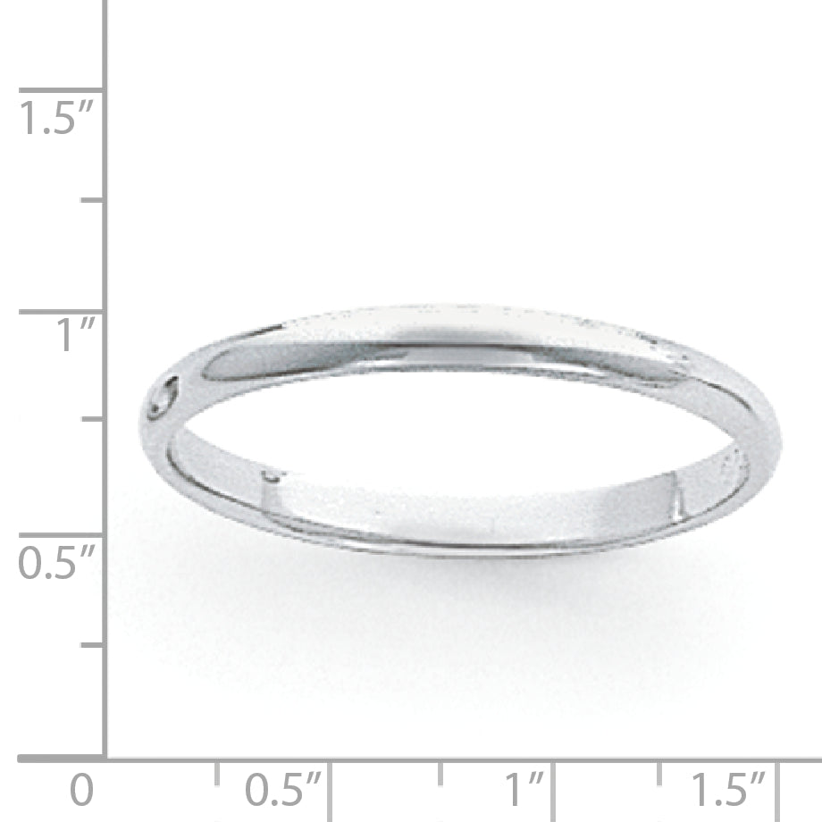 Platin 3mm Halb Rund Featherweight Ehering