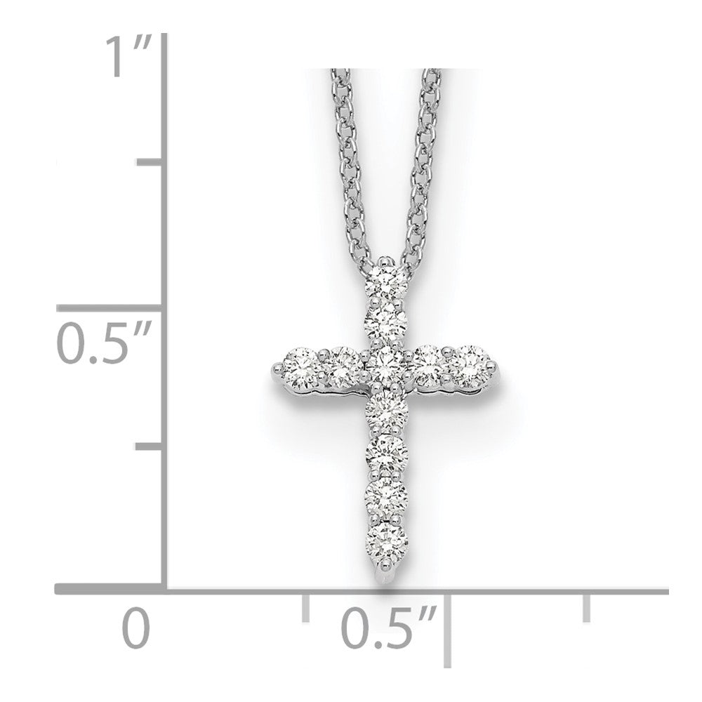 10K Weißgold Diamant Kreuz 18 Zoll Halskette