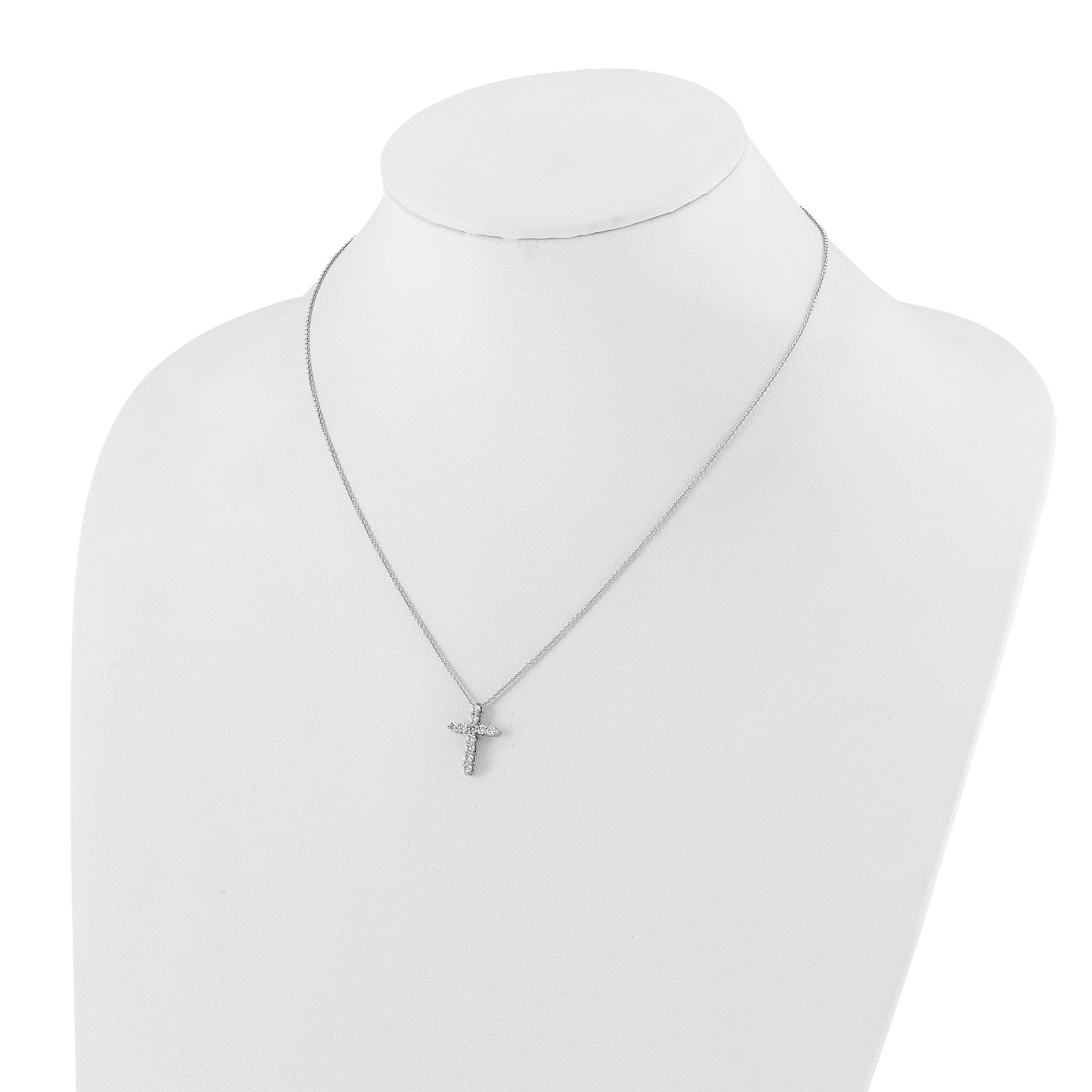 14K Weißgold True Origin 1/2 Karat Im Labor Gezüchtet Diamant Vs Def 18 Zoll Kreuz Anhänger Halskette