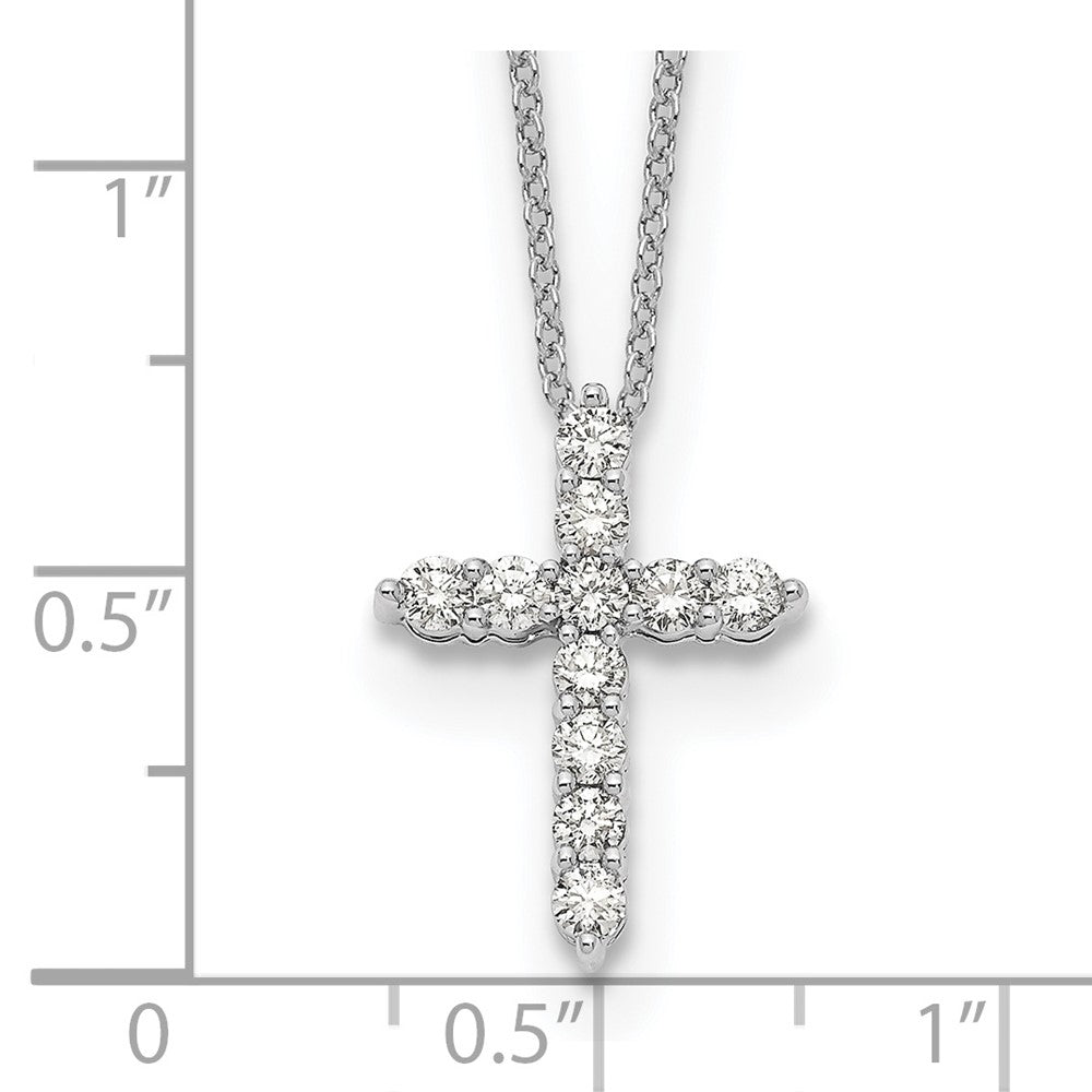 14K Weißgold Kreuzanhänger mit echten Diamanten