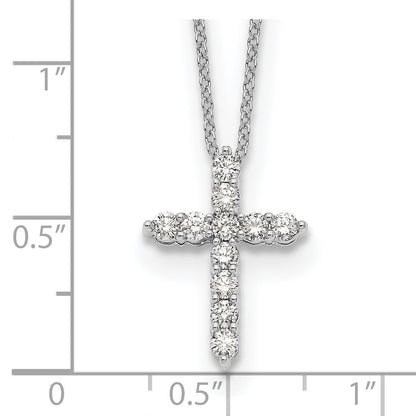 14K Weißgold True Origin 1/2 Karat Im Labor Gezüchtet Diamant Vs Def 18 Zoll Kreuz Anhänger Halskette