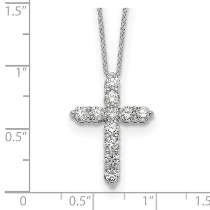 14K Weißgold Kreuzanhänger mit echten Diamanten