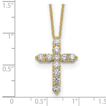 14K Gelbgold True Origin 1 Karat Im Labor Gezüchtet Diamant Vs Def 18 Zoll Kreuz Anhänger Halskette