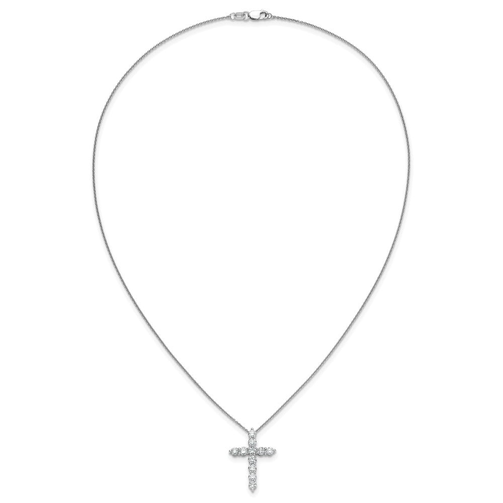 14K Weißgold Kreuzanhänger mit echten Diamanten