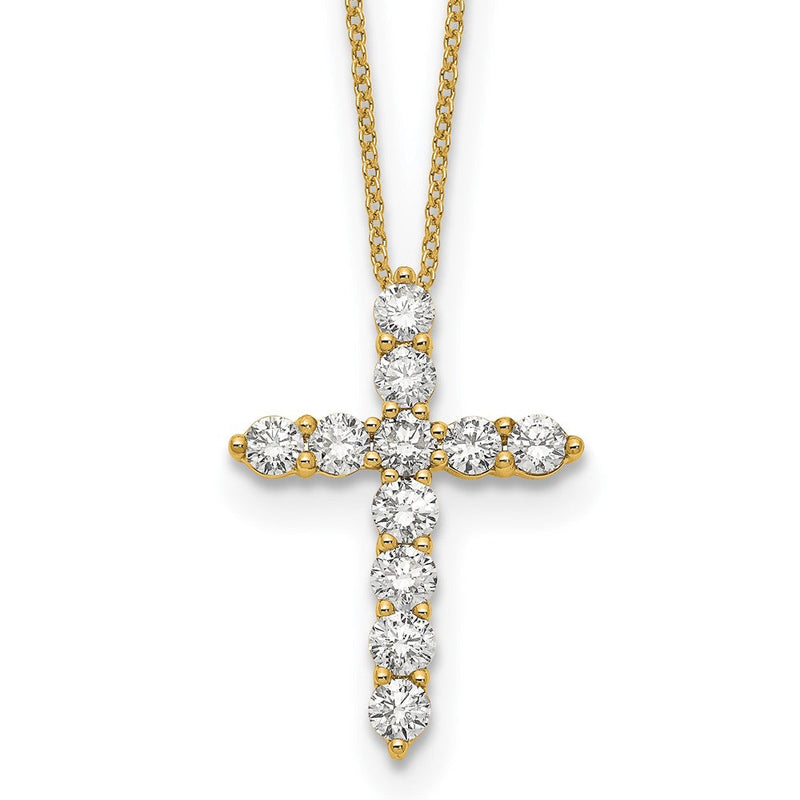 14K Gelbgold True Origin 1 1/2 Karat Im Labor Gezüchtet Diamant Vs Def 18 Zoll Kreuz Anhänger Halskette
