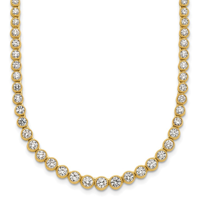 14K Gelbgold 5 Ct. Im Labor Gezüchtet Diamant Vs/si+ G+ 16 Zoll mit A 2 Zoll Verlängerung Abgestuft Zargenfassung Set Tennis Halskette