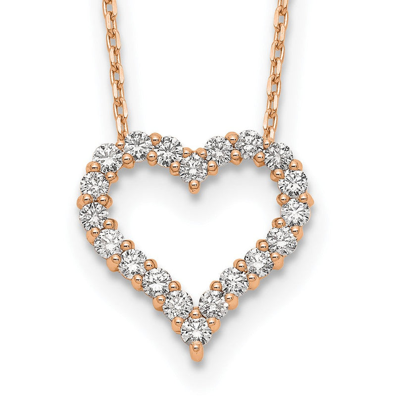 14K Roségold True Origin 1 Karat Im Labor Gezüchtet Diamant Vs Def 18 Zoll Offen Herz Anhänger Halskette
