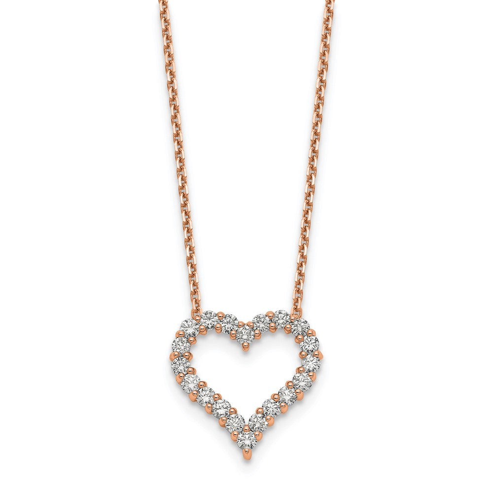 45,7 cm (18 Zoll) Herz-Anhänger aus 14K Roségold mit Kette
