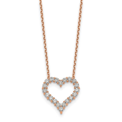 45,7 cm (18 Zoll) Herz-Anhänger aus 14K Roségold mit Kette