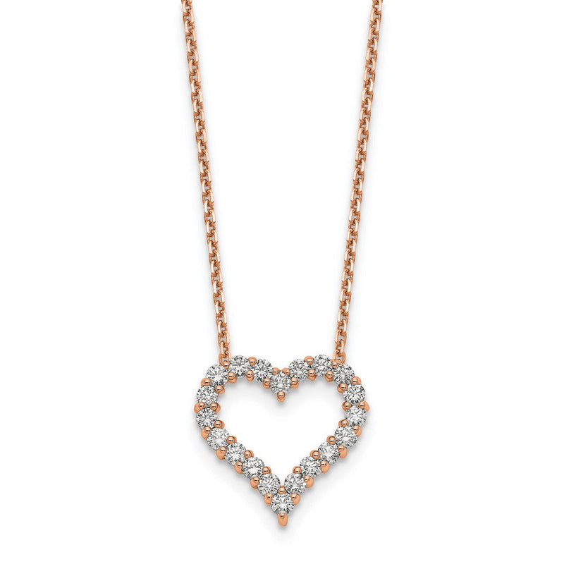 45,7 cm (18 Zoll) Herz-Anhänger aus 14K Roségold mit Kette