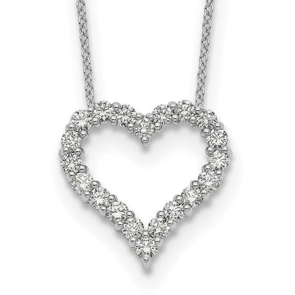 14K Weißgold Echt Diamant Herz 18 Zoll Halskette