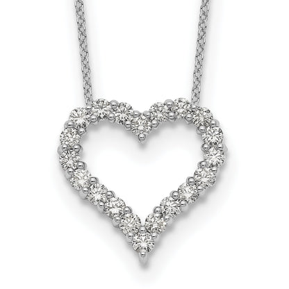 14K Weißgold Echt Diamant Herz 18 Zoll Halskette