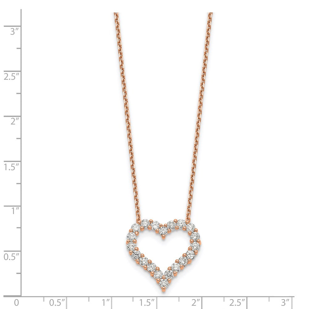 46 cm (18 Zoll) Herzanhänger aus 14K Roségold mit Kette