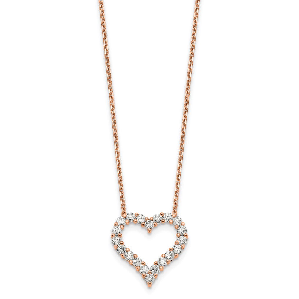 46 cm (18 Zoll) Herzanhänger aus 14K Roségold mit Kette