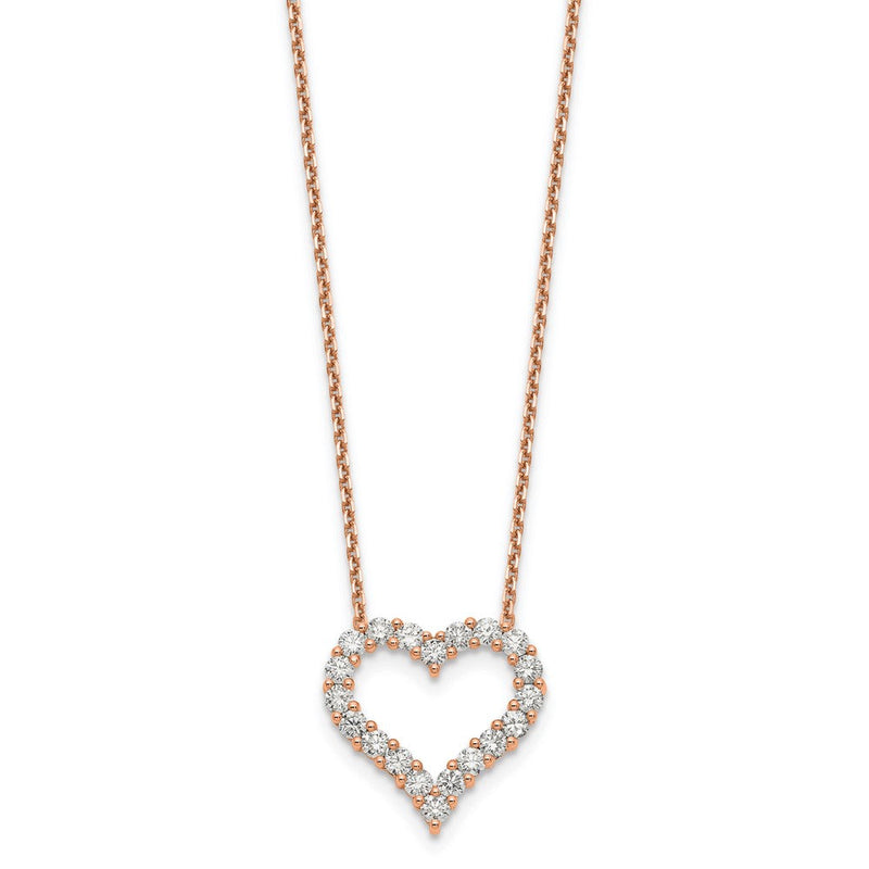 46 cm (18 Zoll) Herzanhänger aus 14K Roségold mit Kette