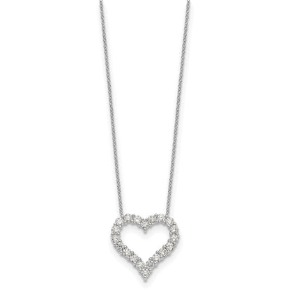 14K Weißgold Herzanhänger mit echtem Diamant