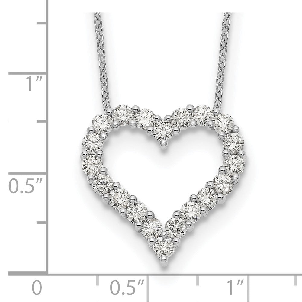 14K Weißgold Herzanhänger mit echtem Diamant