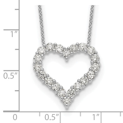 14K Weißgold Herzanhänger mit echtem Diamant