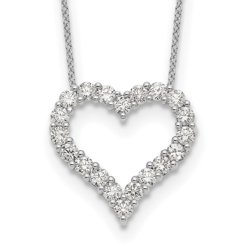 14K Weißgold Herzanhänger mit echtem Diamant