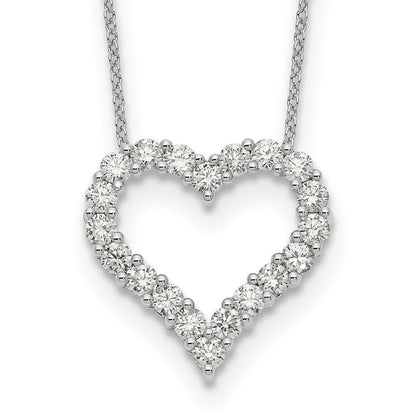 14K Weißgold Herzanhänger mit echtem Diamant