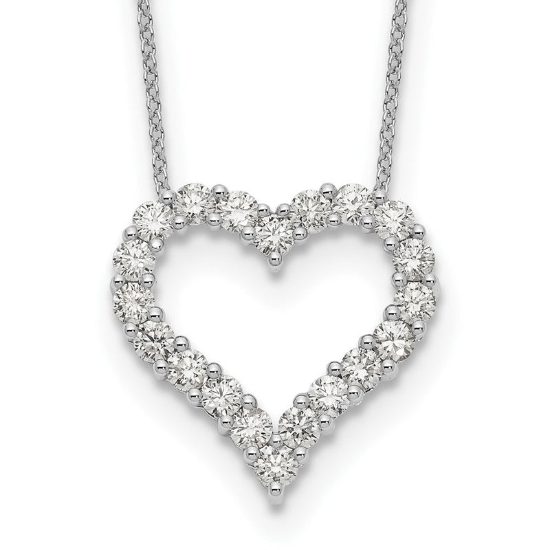 14K Weißgold Herzanhänger mit echtem Diamant