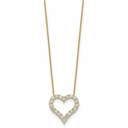 18 Zoll Halskette mit Herzanhänger aus 14K Gelbgold