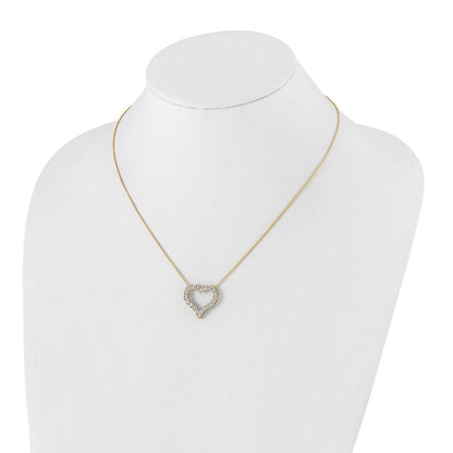 18 Zoll Halskette mit Herzanhänger aus 14K Gelbgold
