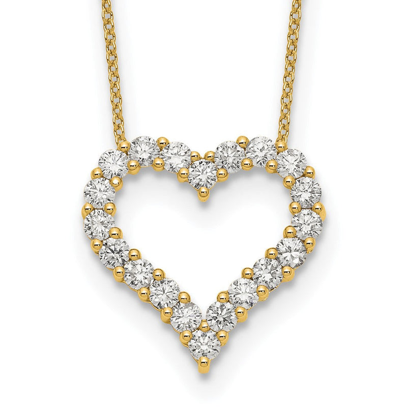 18 Zoll Halskette mit Herzanhänger aus 14K Gelbgold