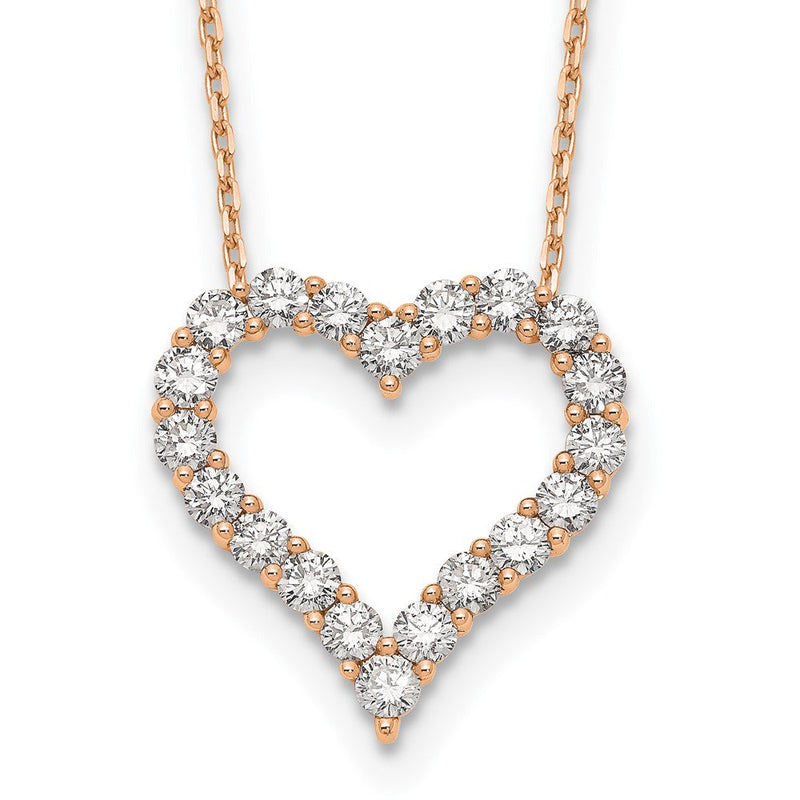 14K Roségold True Origin 2 Karat Im Labor Gezüchtet Diamant Vs Def 18 Zoll Offen Herz Anhänger Halskette