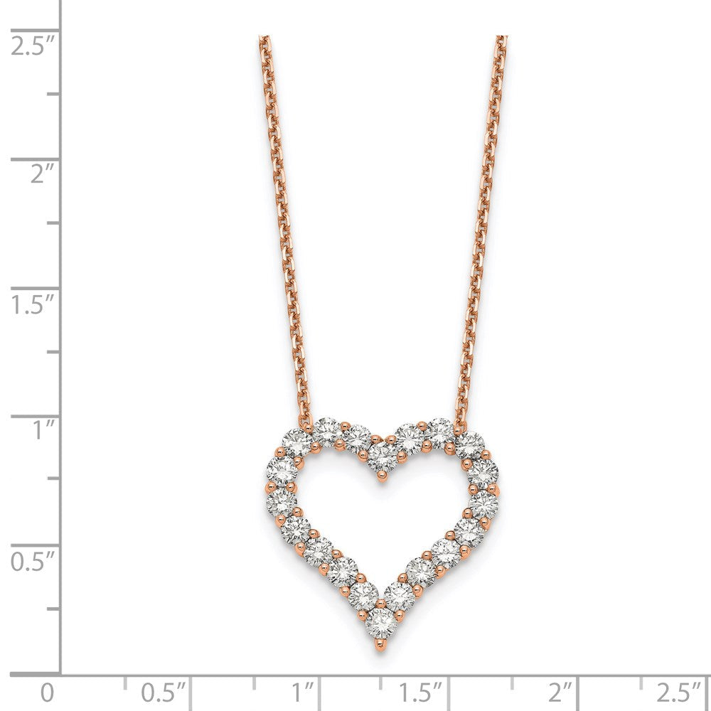 45 cm (18 Zoll) 14K Roségold Herz-Anhänger mit Kette