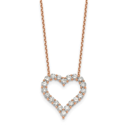 45 cm (18 Zoll) 14K Roségold Herz-Anhänger mit Kette